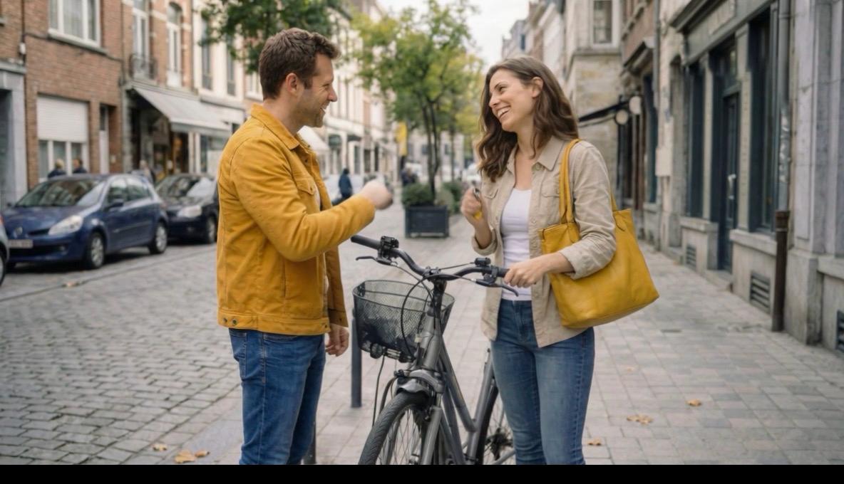 Frau bekommt Schl&uuml;ssel vom Finder zur&uuml;ck